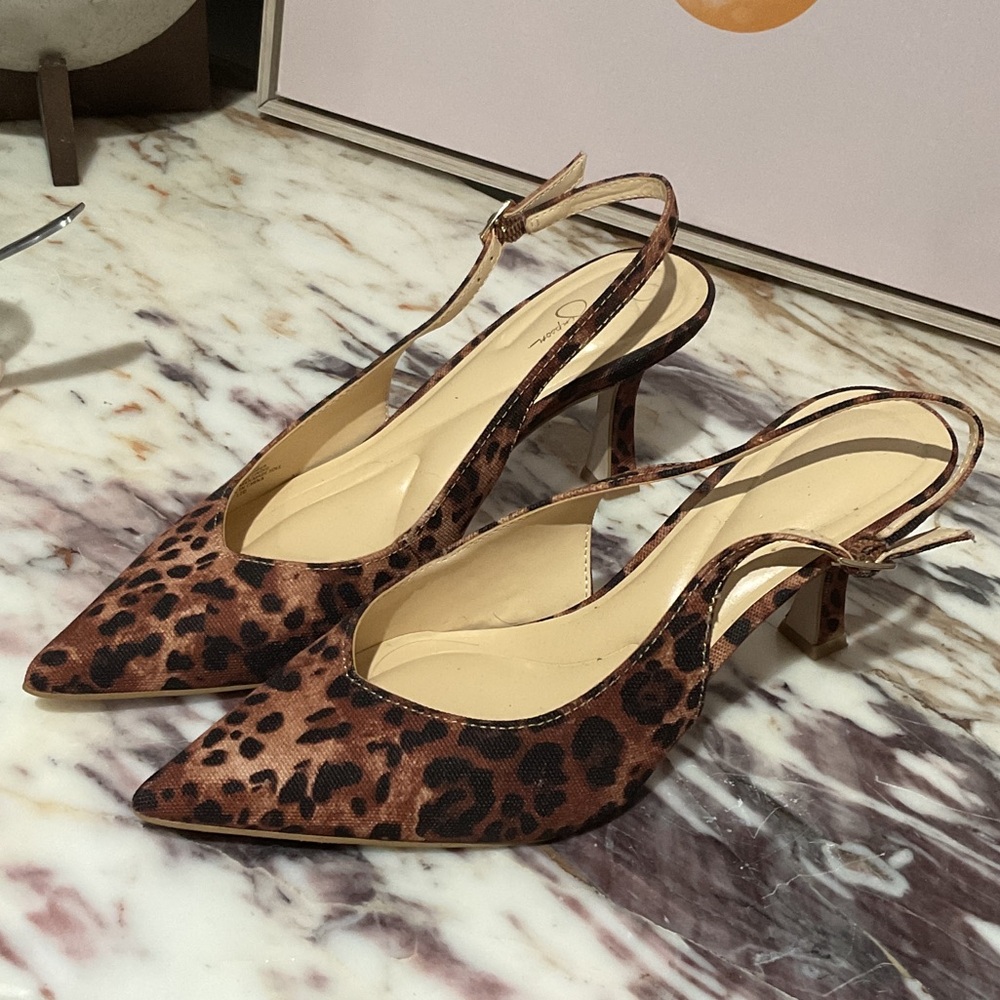 Jessica Simpson Brown Leopard Heels